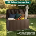 thumbnail image 5 of NIAIZEK Outdoor Lockable 100 Gallon Resin Deck Box, Brown, 5 of 7