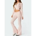 thumbnail image 4 of Women’s Two Piece Outfits Set Zip Up Cropped Hoodie and Bootcut Pants, 4 of 9