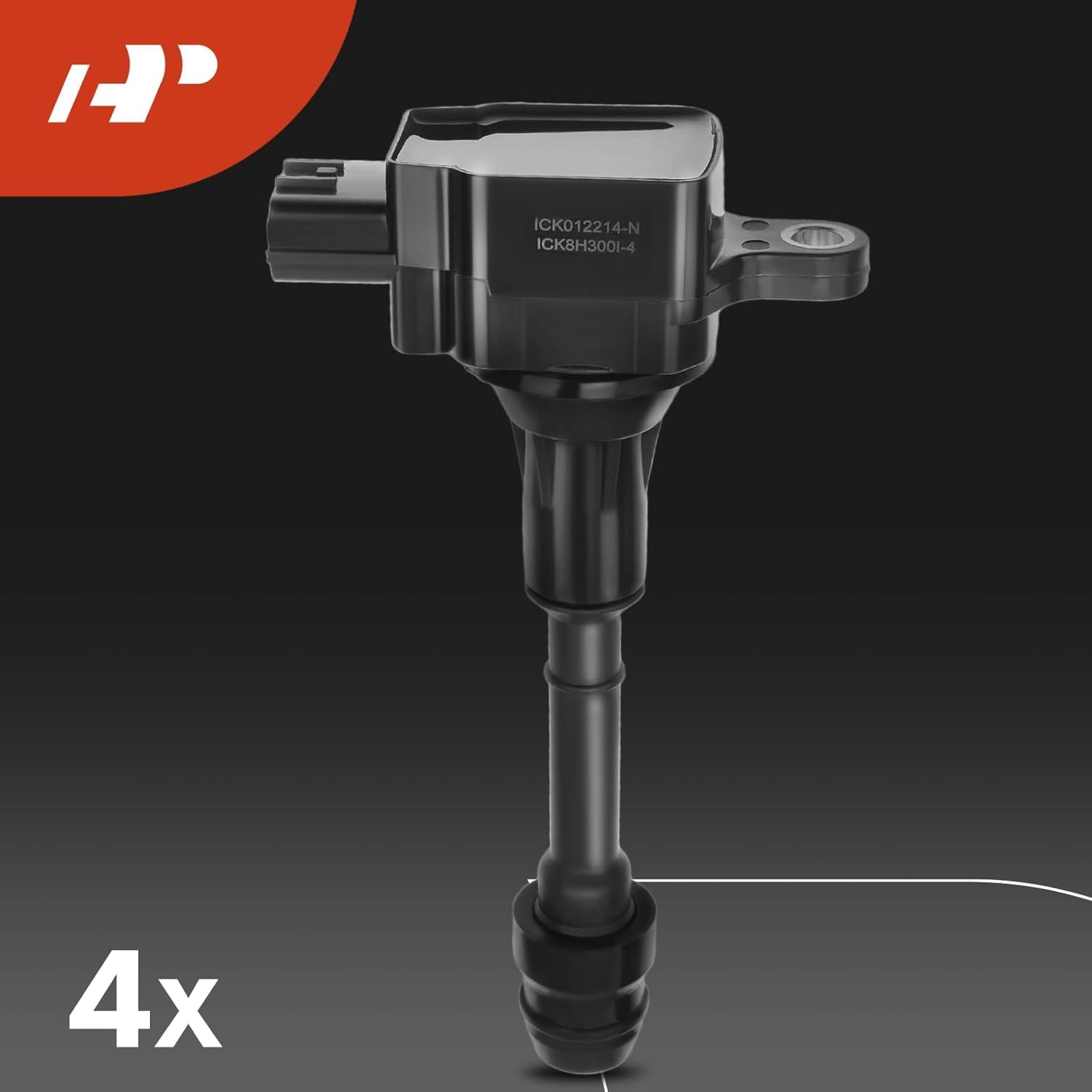 A-Premium Set of 4 (Black) Ignition Coil Pack and Iridium Spark Plugs Compatible with Nissan Altima Sentra 2002-2006, X-Trail 2005-2006 L4 2.5L