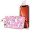 thumbnail image 2 of for 6.1" Apple iPhone XR 3D Case Luxury Dual Layer Protective Case Hard Back Cover Soft Inner Shockproof Resistant Bumper Raised Bevel Design Enhance Camera Hybrid Phone Case [Pink Unicorn], 2 of 4