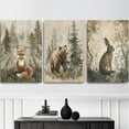 thumbnail image 3 of Woodland Nursery Wall Art Wild Animals Forest Wall Decor Prints Adventure Theme Canvas Posters Brown Rabbit Bear Hedgehog Pictures Paintings for Boys Room Girls Room (only canvas), 3 of 6