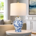 thumbnail image 3 of 23.6'' Chinoiserie Ceramic Table Lamp Blue and White Porcelain Lamp for Nightstand, 3 of 8