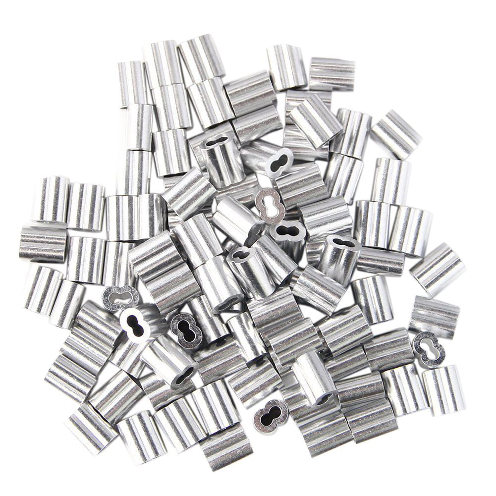 2.5mm Aluminum Crimping Loop Sleeve for Wire Rope and C... Swpeet 200Pcs 3/32" 