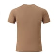 thumbnail image 6 of PLHWHYQ Men's Crew Neck Moisture Wicking Workout Shirts, Lightweight Short Sleeve Athletic Running Gym Performance Activewear Tops Khaki XL, 6 of 7