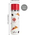 thumbnail image 2 of Botella de agua tipo frasco de acero inoxidable, de metal, de 350 ml, para viaje, para bebidas calientes, para café, H8989 (350 ml, rojo), 2 of 4