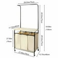 thumbnail image 2 of Petoto 3 Bag Laundry Sorter Rolling Cart with Hanging Bar and Ironing Board Top, Heavy-Duty Laundry Hamper, 2 of 10