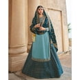 thumbnail image 2 of Ready to Wear Designer Lengha Suits Pakistani Indian Salwar Kameez Dress ( Sky Blue, 3XL - 48 ), 2 of 6