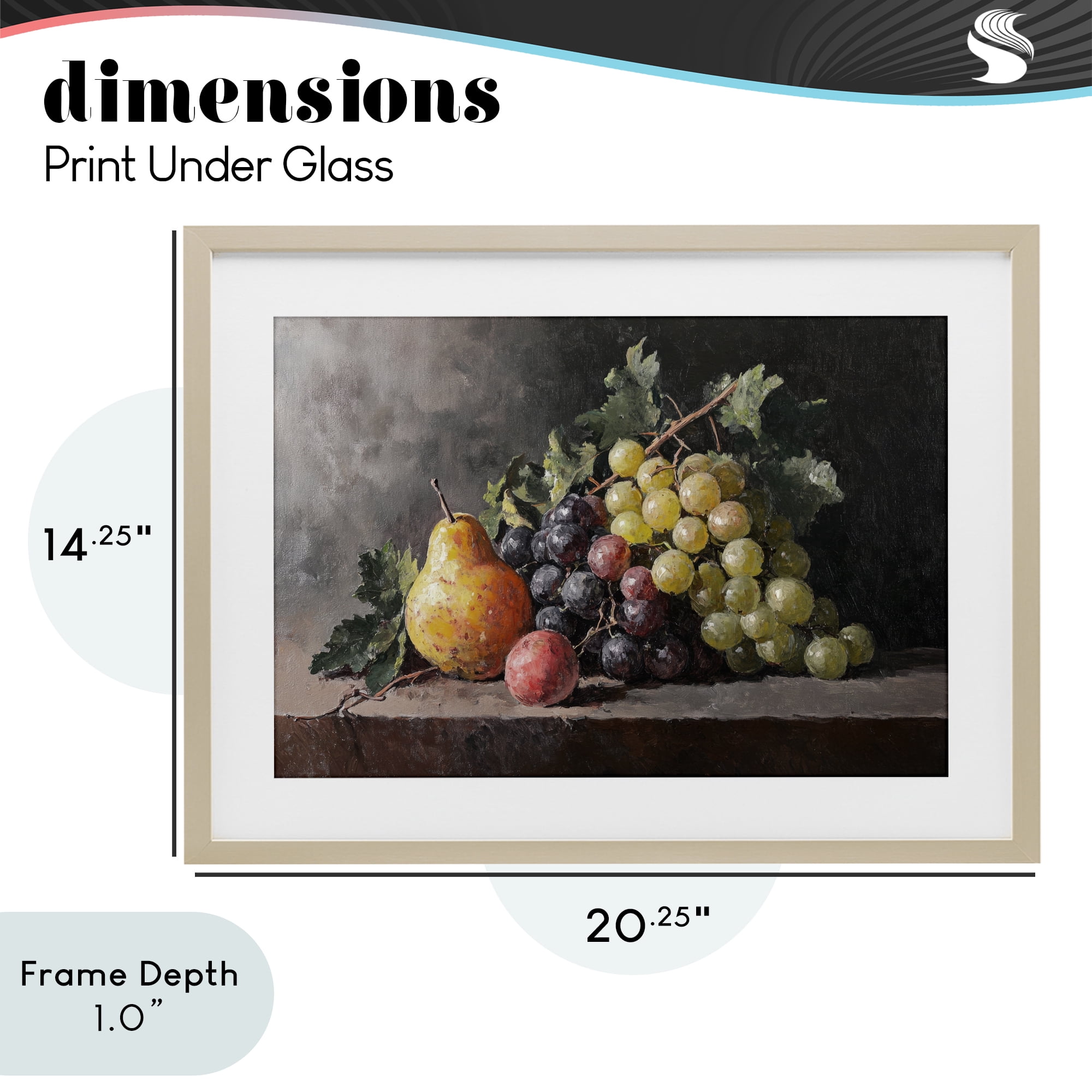 Stupell Industries Bountiful Fruit Classic Still Life Birch Framed Print Under Glass, design by Petal Prints Design