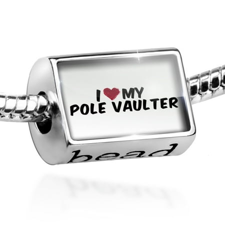 Bead I heart love my Pole Vaulter Charm Fits All European