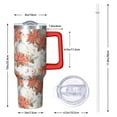 thumbnail image 2 of 40 Oz Santa And Snowflakes Tumbler With Handle, Coffee Travel Cup, Festive Holiday Gift, 2 of 4