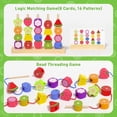 thumbnail image 4 of Montessori Toys for 3 4 5 Year Old, Wooden Fruit Toddler Stacking Toys, Stacking Blocks & Lacing Beads & Shape Sorter Toy for Toddler, STEM Preschool Learning Toys Gifts for Kids Boys Girls, 4 of 8