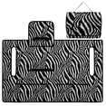 thumbnail image 4 of COEQINE Universal Golf Cart Seat Towel Blanket with 4 Front Pockets & Convenient Fold-Away Design, Fits for EZGO, Yamaha, Club Car and More 2 Person Seats, Zebra Stripes Print, 4 of 8
