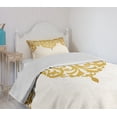 thumbnail image 4 of Ambesonne Victorian Quilted Bedspread Set 2 Pcs, Medieval Baroque Art, Twin Size, Pale Brown Cream, 4 of 6