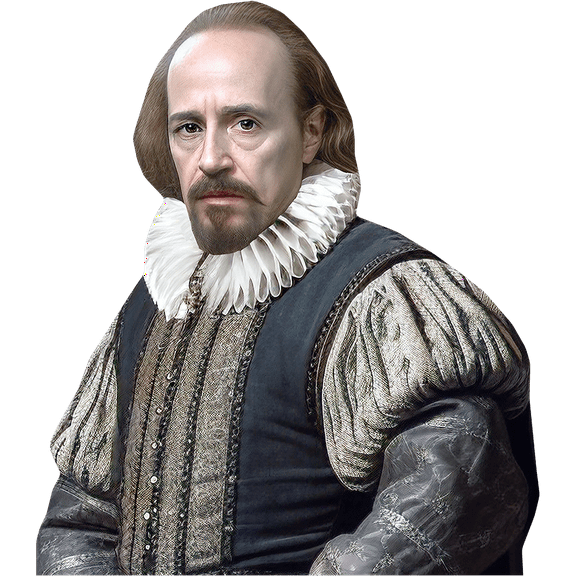 William Shakespeare (Ruff Collar) Half Body Buddy Cutout