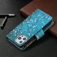thumbnail image 6 of Dteck Case for Apple iPhone 13 Pro Max 6.7-inch,Magnetic Patterned Leather Zipper Card Holder Wallet Flip Phone Case Kickstand Shockproof with Hand Strap Cover,Plum Blossom, 6 of 6