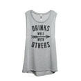 thumbnail image 1 of Thread Tank Drinks Well With Others Women's Sleeveless Muscle Tank Top Sport Grey Medium, 1 of 4