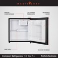 thumbnail image 3 of Magic Chef MCR170BE Compact Refrigerator, 1.7 Cubic Feet, Black, 3 of 7