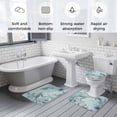 thumbnail image 6 of Summer Coastal Bathroom Rugs Set Ocean Sea Turtle Nautical Coral Eucalyptus Leaves Non Slip Absorbent Soft Bath Mats 3 Piece Set with Bathroom Rug, U-Shaped Floor Mat, Toilet Seat Cover Small Size, 6 of 9