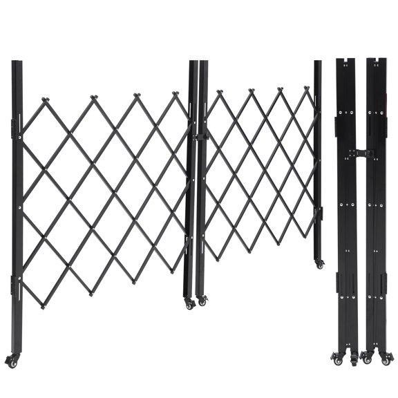 Mescukay 61" H x 122" W Folding Security Gate, Folding Door Gate with Padlock, Steel Accordion Security Gate, Flexible Expanding Security Gate, 360 Rolling Barricade Gate, Scissor Gate/Door