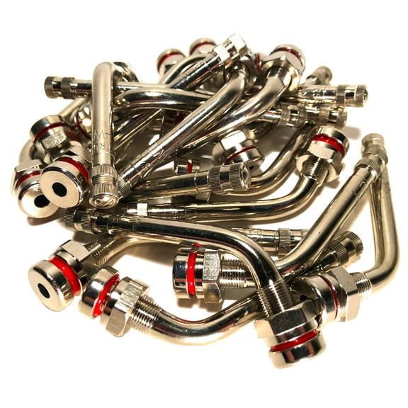 50 TR545D 60-degree Bend Valve Stems. nickel-plated Brass, Clamp-in for 22.5 and 24.5 Alcoa Truck and Bus Wheels by TYK Industries.