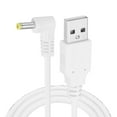 thumbnail image 1 of 2Pcs 3.3ft USB A Type 4 x 1.7mm L-Shaped Head Power Connector, White, 1 of 7