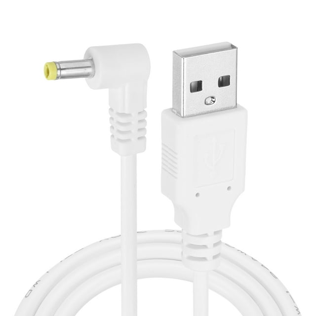 2Pcs 3.3ft USB A Type 4 x 1.7mm L-Shaped Head Power Connector, White