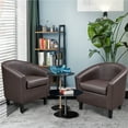 thumbnail image 2 of Yaheetech Faux Leather Accent Arm Chair For Living Room, Espresso, 2 of 9