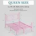 thumbnail image 7 of Einfach Queen Size Heavy Metal Bed with Vintage Headboard Pattern, Pink, 7 of 7