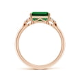 thumbnail image 2 of ANGARA Lab Grown 1.5 Ct Classic Emerald-Cut Emerald Side Stone Engagement Ring for Women in 14K Rose Gold (Size-8x6mm) | May Birthstone, Anniversary, Jewelry Gift for Women | Lab-Grown Emerald Ring, 2 of 9