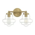 thumbnail image 3 of Trade Winds Jordan 2-Light Bathroom Vanity Light in Natural Brass, 3 of 5