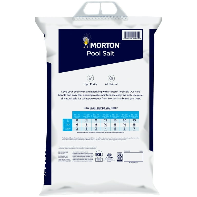 Morton Salt Pool Salt 40 lb. Bag an All Natural Highly Rated Pool Salt