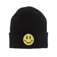 thumbnail image 1 of Gravity Threads Smile Face Long Beanie Cap, Classic Black, 1 of 2