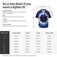 thumbnail image 5 of Lsque Blue Casino print Men's Cuban Collar Short Sleeve Shirt Summer Beachwear Casual Button Down Fashionable Vacation Leisure Shirt-Large, 5 of 7