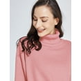 thumbnail image 5 of SSLR Oversized Sweaters for Women Turtleneck Sweater Drop Shoulder Knit Long Lantern Sleeve Pullover Sweater, 5 of 8