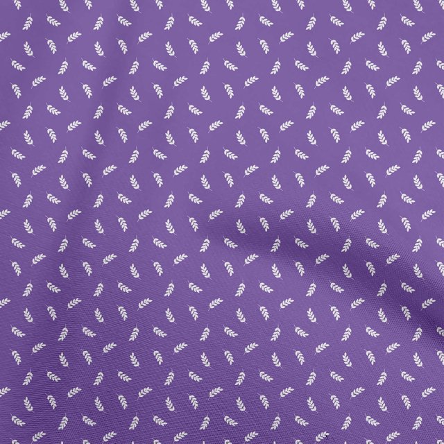 oneOone Georgette Viscose Violet Fabric Leaves Sewing Craft Projects Fabric Prints By Yard 42 Inch Wide