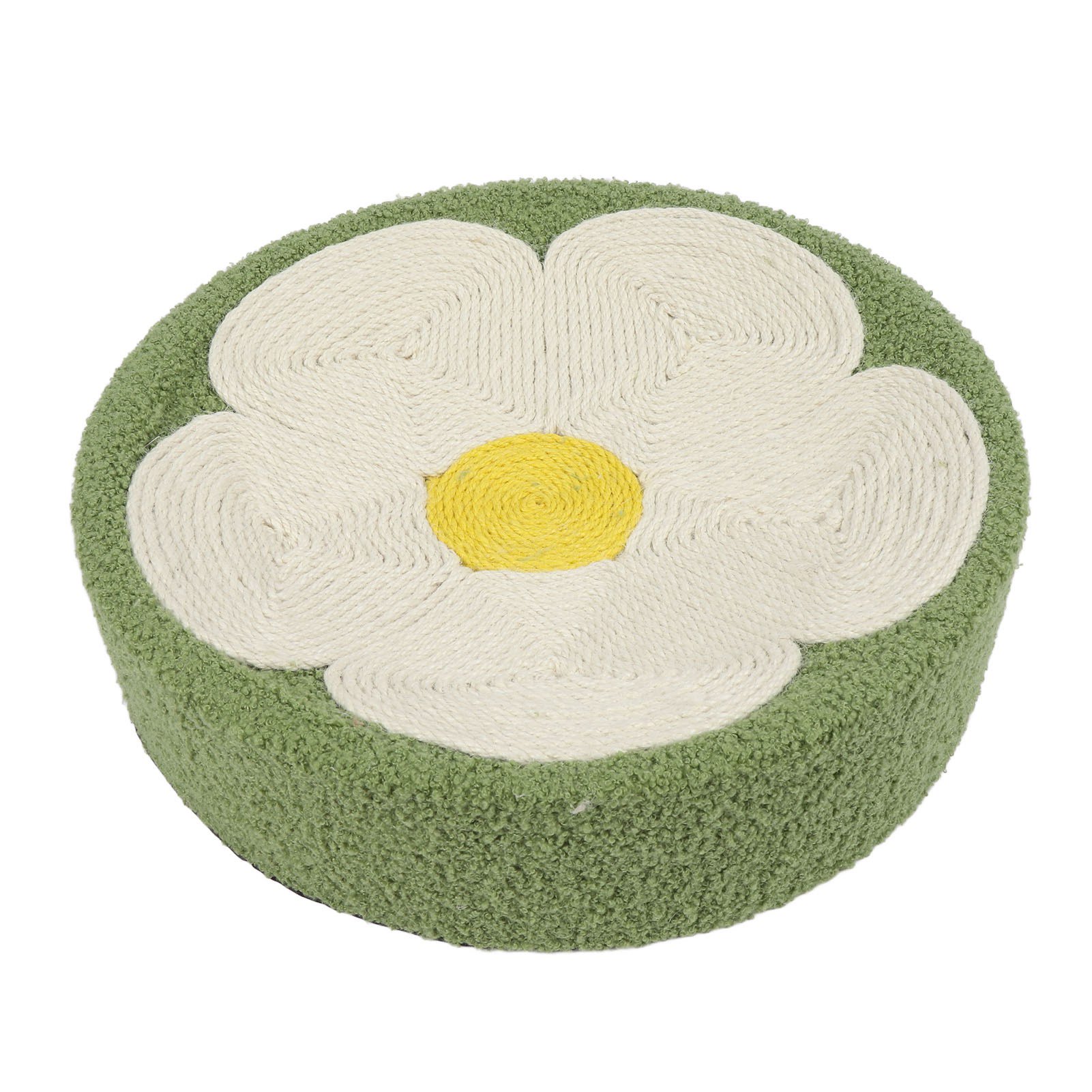 Suodoka Round Cat Scratcher Ergonomic Lounge Bed, Sisal Scratching Pad for Indoor Cats, Flower Shape, 16.5 inches / 42.0 cm, Durable Pet Activity Center