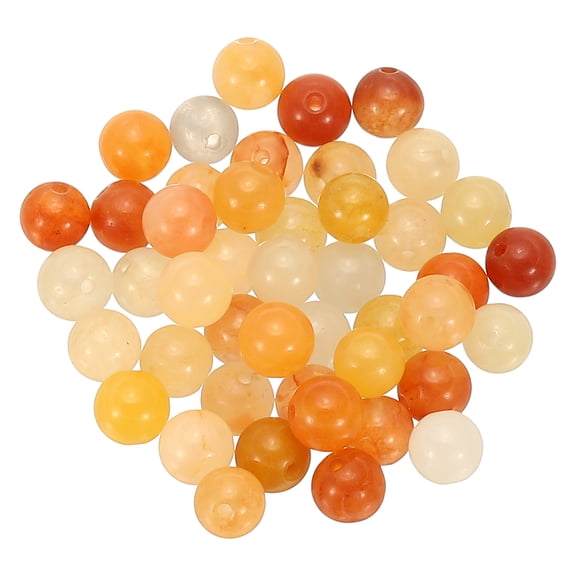 Uxcell 6mm Aventurine Beads, 45 Pcs Round Natural Gemstone Beads for Jewelry Making DIY, Mixed Yellow