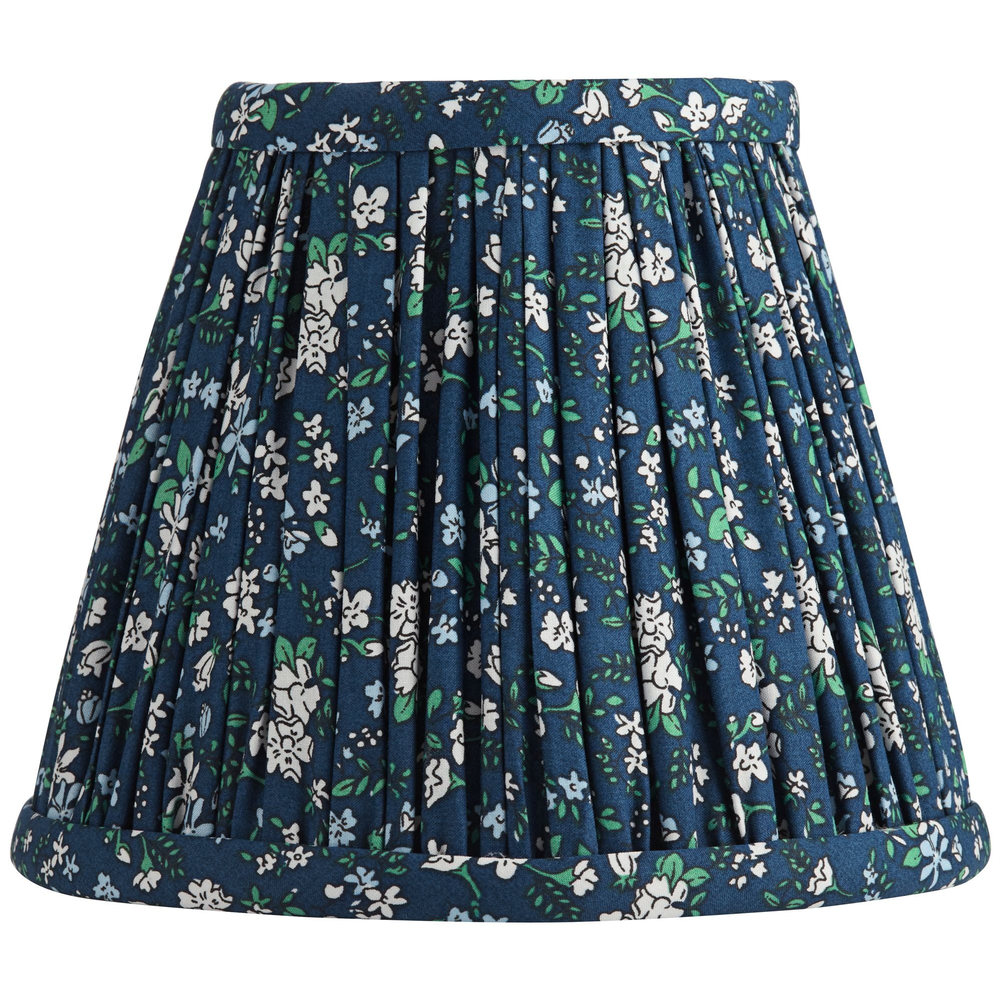 Springcrest 3 1/2" Top x 6" Bottom x 5" High x 5" Slant Print Lamp Shade Replacement Set of 4 Navy Blue Floral Clip On Candelabra