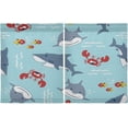 thumbnail image 2 of Coolnut Sea Creature Sharks Kitchen Curtains, Window Treatments, Short Curtains, Rod Pocket Curtains, 27x24in 2 Piece Set Home Decor, 2 of 7