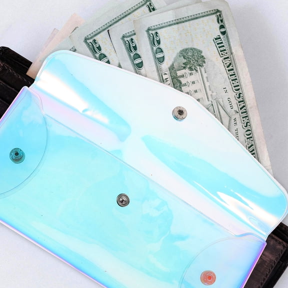 LOLIPPYY Small Portable Plastic Cash Envelope Wallet, Multipurpose Travel Organizer for Money, Cards, and Storage
