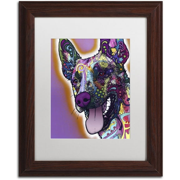 Trademark Fine Art "Malinois" Canvas Art by Dean Russo, White Matte, Wood Frame