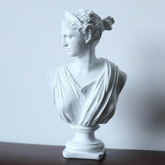 Langgg Diana Head Statue Bust greek figurine ornament Resin Greek Mythology Nordic Art portraits statue collectible Decor Sculpture White