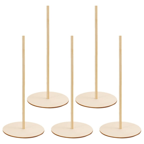 FRCOLOR Wooden Donut Display Stand for Party Birthday Wedding Beige Color Sturdy and Durable 5 Pieces