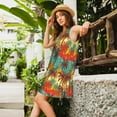 thumbnail image 2 of Balery Colorful Hawaii Palms Vestidos de verano para mujer con estampado: vestido holgado sin mangas, vestido playero informal y cómodo para días calurosos., 2 of 7