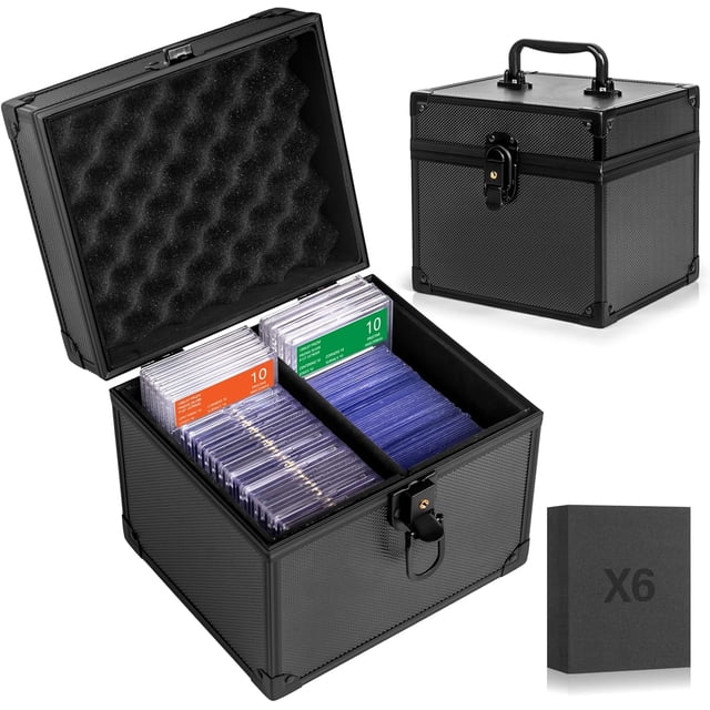 AIR-Graded Card Storage Box Case, Sports Trading Card Box - Baseball Cards Slab Case Fits PSA MTG CSG BGS SGC Top Loaders Magnetic Card Holder, Waterproof Carrying Case - Collector Storage Boxes