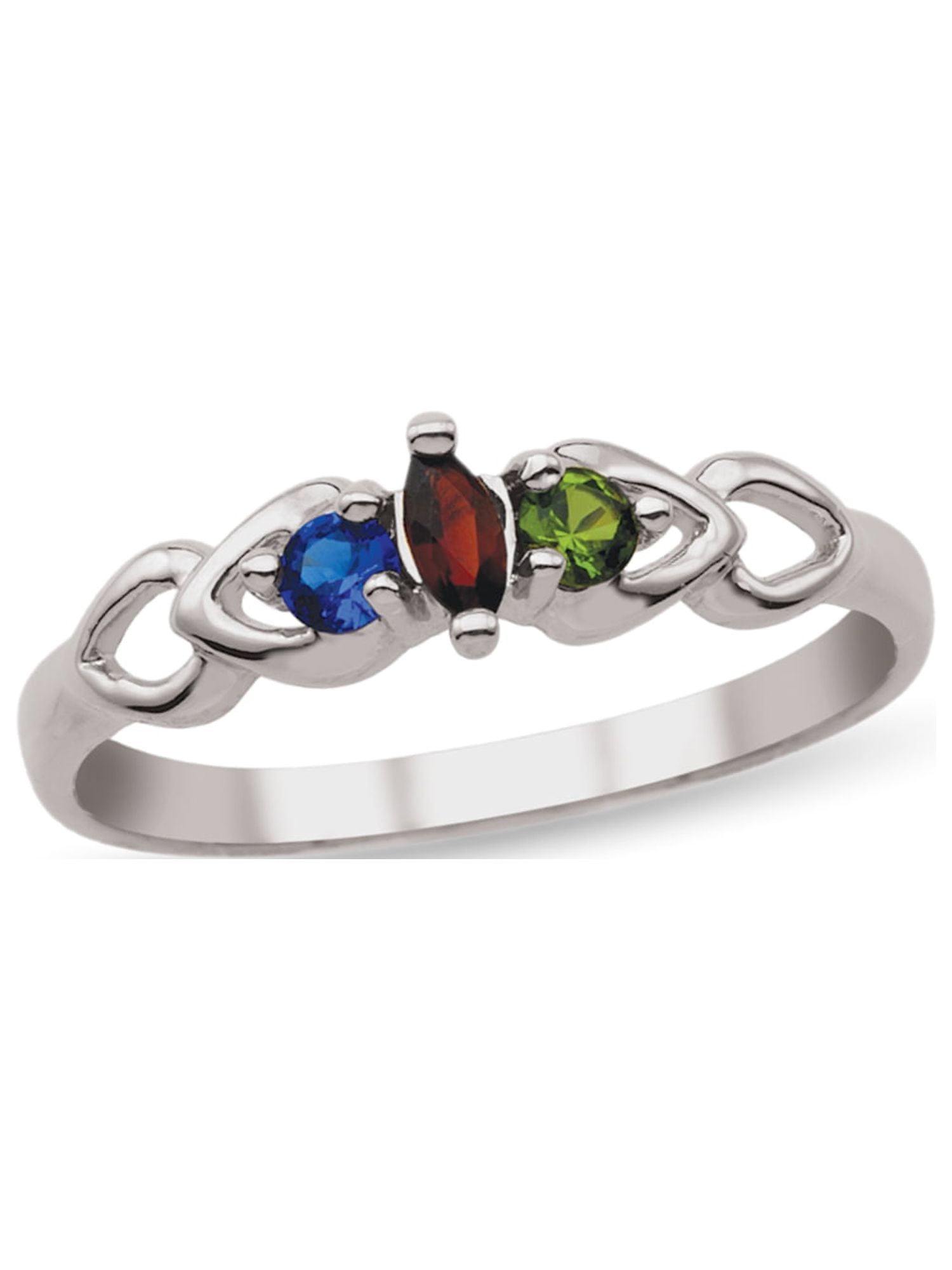 Personalized Daughter's Heart Design Birthstone Ring in 14K Gold by Jewlster