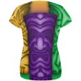 thumbnail image 2 of Mardi Gras Tiki Glass Party All Over Womens T Shirt Multi SM, 2 of 2