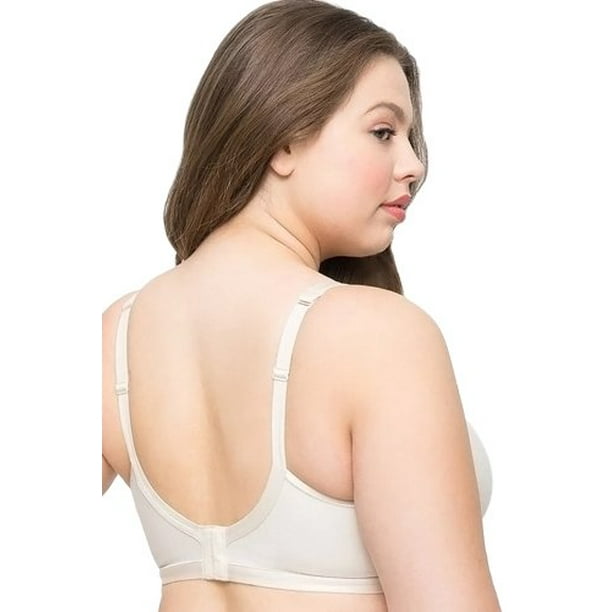 Women's Curvy Couture 1291 Cotton Luxe Unlined Underwire Bra (Natural 46D)