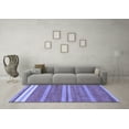 thumbnail image 3 of Ahgly Company Machine Washable Indoor Round Abstract Blue Modern Area Rugs, 6' Round, 3 of 4