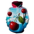 thumbnail image 3 of Nueva sudadera con capucha divertida con estampado de cerezas, moda de otoño, ropa deportiva con patrón de frutas, diseño informal y holgado, sudadera con capucha de calle para hombre 2024, 3 of 5